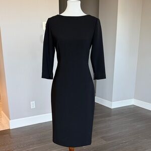 Sophisticated Theory 3/4 Sleeve Black Dress